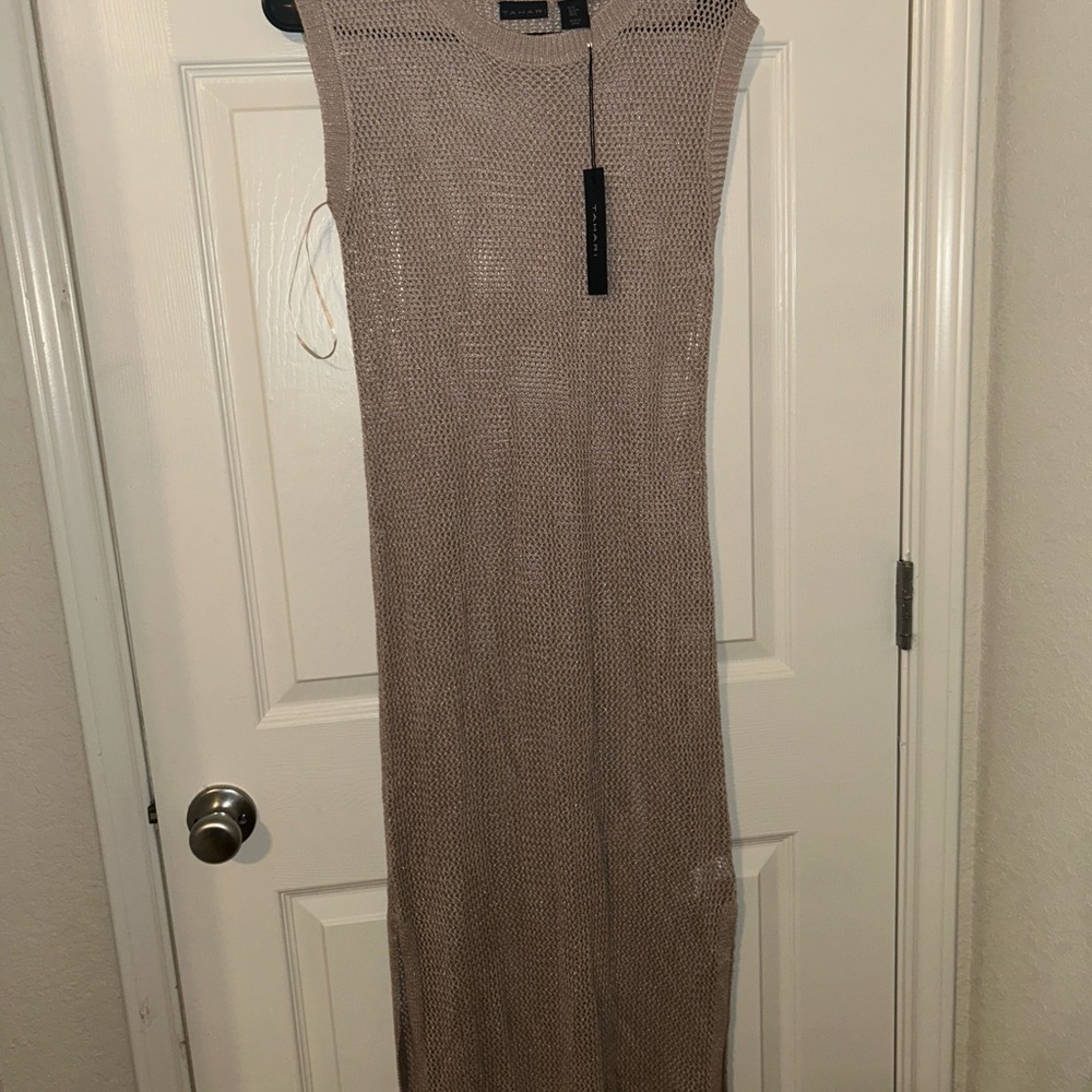 Tahari Tan Maxi Dress